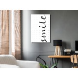 Πίνακας ζε καμβά - Black and White: Smile (1 Part) Vertical