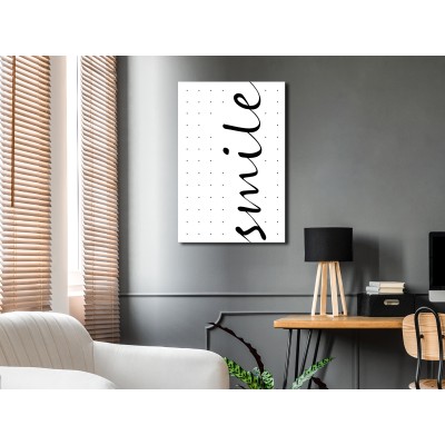 Πίνακας ζε καμβά - Black and White: Smile (1 Part) Vertical