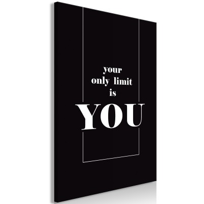 Πίνακας ζε καμβά - Key to Success (1-part) - Black and White English Inscriptions