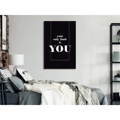 Πίνακας ζε καμβά - Key to Success (1-part) - Black and White English Inscriptions