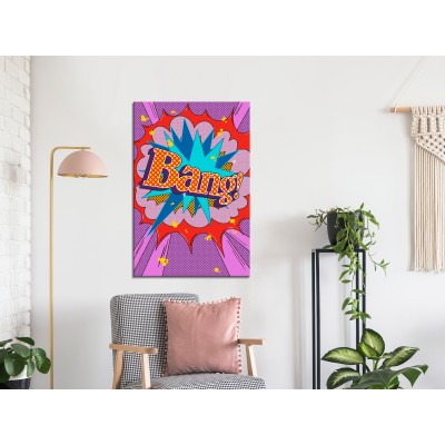 Πίνακας ζε καμβά - Comic Street Art (1-part) - Colorful Text on Vibrant Background