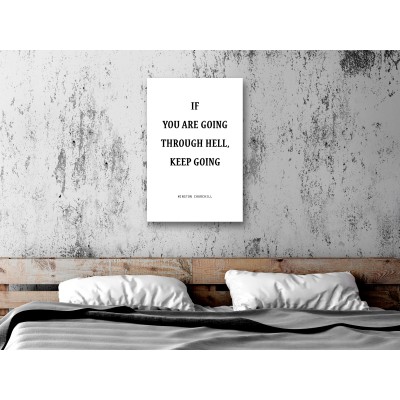 Πίνακας ζε καμβά - Power of Words (1-part) - Winston Churchill's Motivational Quote