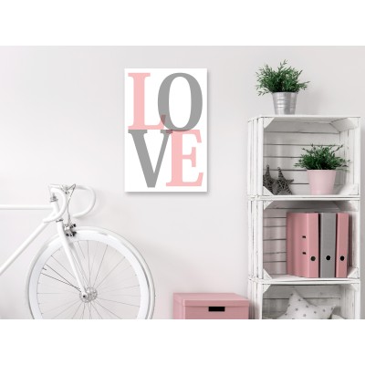 Πίνακας ζε καμβά - Grey Love (1 Part) Vertical