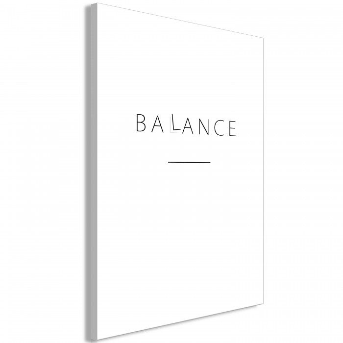 Πίνακας ζε καμβά - Balance of Words (1-part) - Black English Text on White