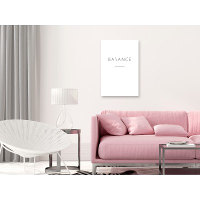 Πίνακας ζε καμβά - Balance of Words (1-part) - Black English Text on White