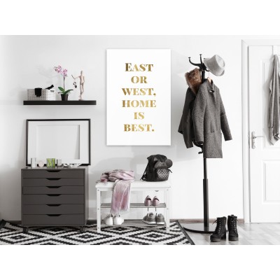 Πίνακας ζε καμβά - Gold Home Is Best (1 Part) Vertical