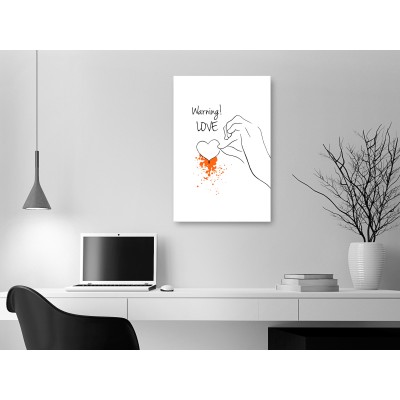 Πίνακας ζε καμβά - Warning! Love (1 Part) Vertical