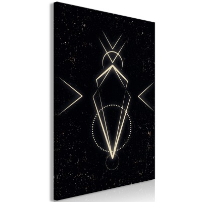 Πίνακας ζε καμβά - Symmetry of Shapes (1-part) - Graphic Motif in Black Shade