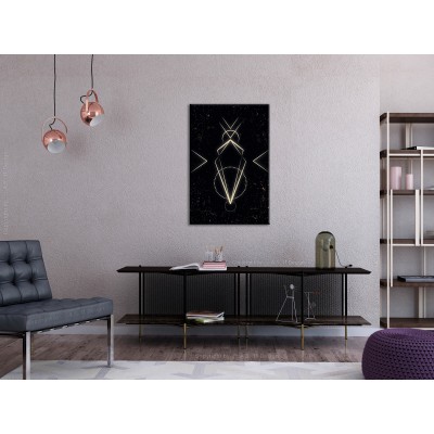 Πίνακας ζε καμβά - Symmetry of Shapes (1-part) - Graphic Motif in Black Shade