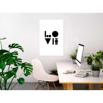 Πίνακας ζε καμβά - Black, White and Love (1 Part) Vertical