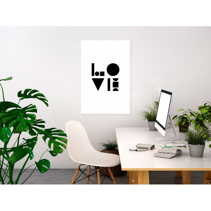 Πίνακας ζε καμβά - Black, White and Love (1 Part) Vertical