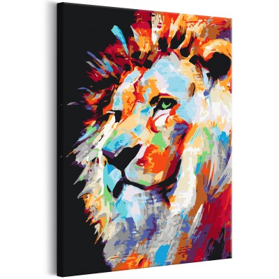 Πίνακας αυτοζωγραφικής - Portrait of a Colourful Lion