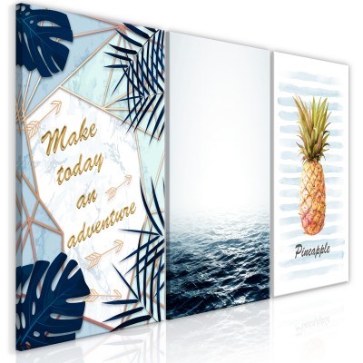 Πίνακας ζε καμβά - Pineapple Quote (3 Parts)