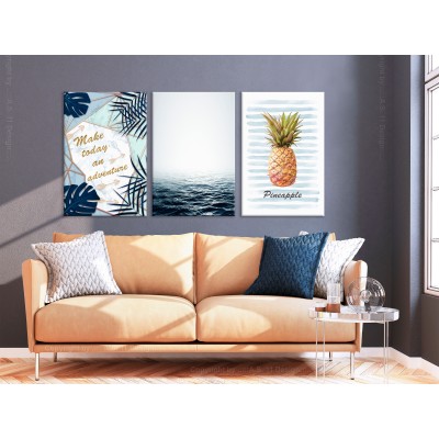 Πίνακας ζε καμβά - Pineapple Quote (3 Parts)