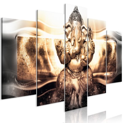 Πίνακας ζε καμβά - Buddha Style (5 Parts) Golden Wide