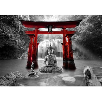 Φωτοταπετσαρία - Buddha Smile (Red)