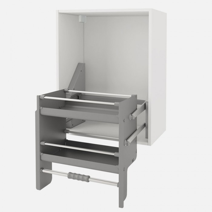 Πτυσσόμενος μηχανισμός ντουλαπιού κουζίνας OPERA TIRAMIGIU με 2 Ράφια για Ντουλάπι με εξωτερικές Διαστάσεις 90cm
