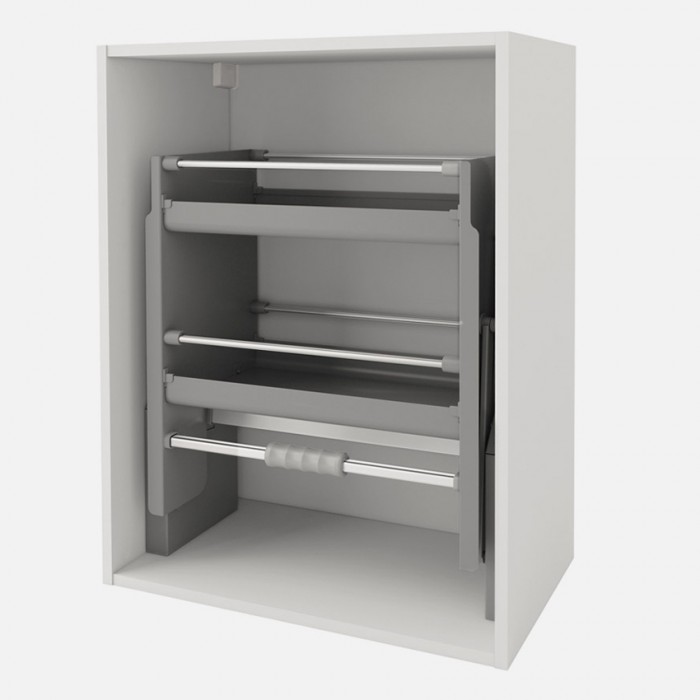 Πτυσσόμενος μηχανισμός ντουλαπιού κουζίναςOPERA  TIRAMIGIU με 2 Ράφια για Ντουλάπι με εξωτερικές Διαστάσεις 60cm