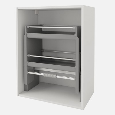  Πτυσσόμενος μηχανισμός ντουλαπιού κουζίνας OPERA TIRAMIGIU με 2 Ράφια για Ντουλάπι με εξωτερικές Διαστάσεις 90cm