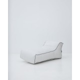 Μονόχρωμη Αδιάβροχη Πολυθρόνα Πουφ Contract 125x60x25cm Ασημί