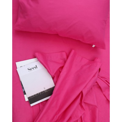 Βαμβακερό Σεντόνι με Λάστιχο Daker Υπέρδιπλη (160x200+32cm) Φούξια