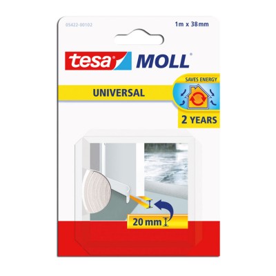 Αφρώδες Μονωτικό Υλικό για το κάτω μέρος πόρτας UNIVERSAL 20mm Λευκό tesamoll® 05422