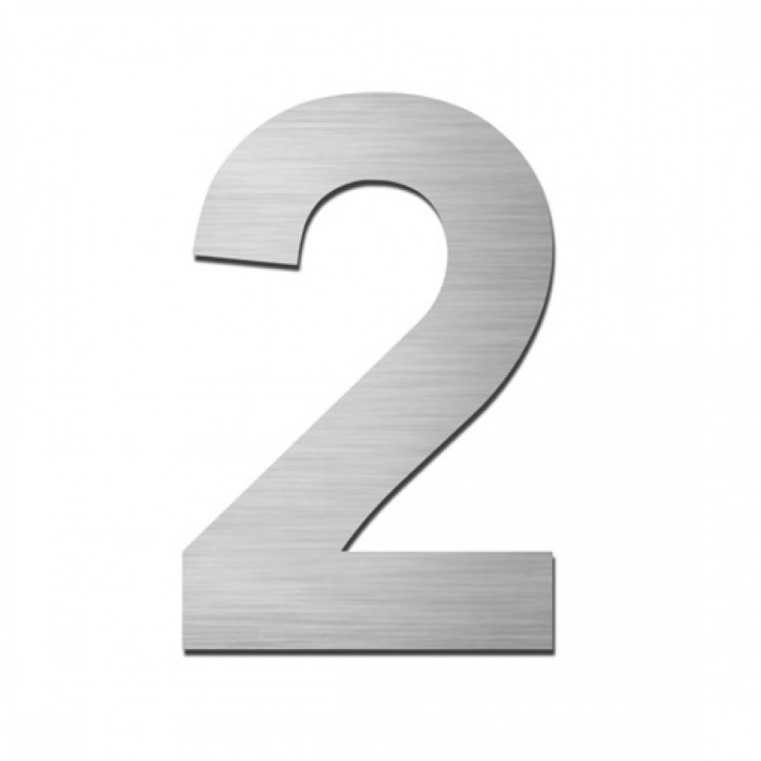 Αριθμοί κατοικιών Αυτοκόλλητοι σειρά 932 Inox mat  Αριθμός 2 70mm