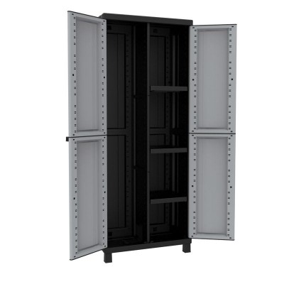 Ντουλάπα πλαστική Twist Black 3680 - 2φυλλη με διαχωριστικό 68cm x  39cm x 170cm Italy