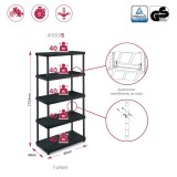 Ραφιέρα πλαστική QBlack 4080/5  80cm x 40cm x 173,4cm