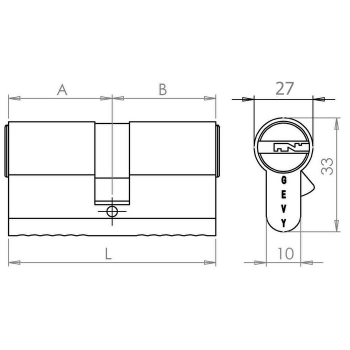 Κύλινδρος πόρτας Υπερασφαλείας Gevy 60mm με 5 κλειδιά Χρυσός