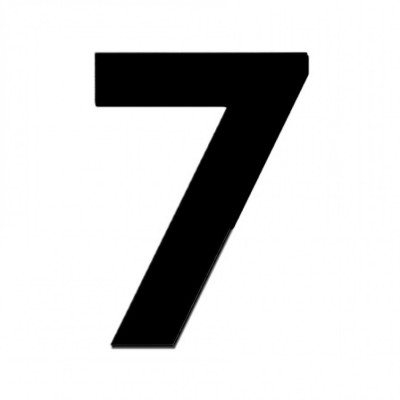 Αριθμοί κατοικιών Αυτοκόλλητοι σειρά 932 Μαύρο mat  Αριθμός 7 70mm