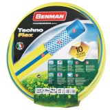 Λάστιχο Ποτίσματος Κίτρινο Techno Flex 1/2″ με επίστρωση 3 Υλικών 25m Benman 77151