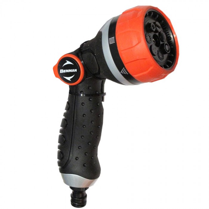 Πιστόλι ποτίσματος με 7 σκάλες λειτουργίας και έλεγχο ροής στο αντίχειρα Benman 77201