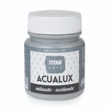 Χρώμα Νερού Σατινέ για Ζωγραφική & Χειροτεχνίες Aqualux Titan Arts Satinado 75ml Gris Plata No843