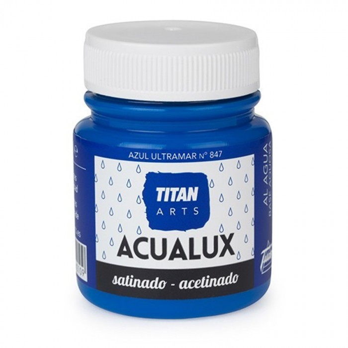 Χρώμα Νερού Σατινέ για Ζωγραφική & Χειροτεχνίες Aqualux Titan Arts Satinado 100ml Azul Ultramar No847