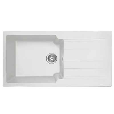 Νεροχύτης Συνθετικός Duralit KS105-300 (100x50) Blanco Artico Ένθετος Germany