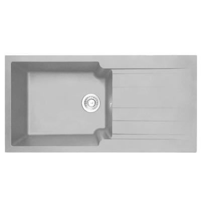 Νεροχύτης Συνθετικός Duralit KS105-430 (100x50) Gris Platinum Ένθετος Germany