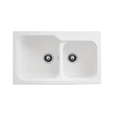 Νεροχύτης Συνθετικός Duralit KZ200-300 (83x50)Blanco Artico Ένθετος Germany