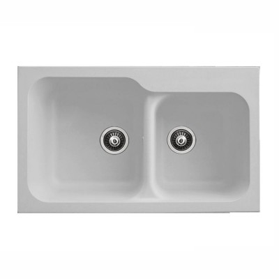 Νεροχύτης Συνθετικός Duralit KZ200-430 (83x50) Gris Platinum Ένθετος Germany