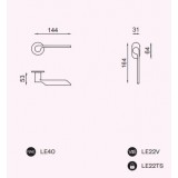 Πόμολα πόρτας υψηλής αισθητικής Levante Satin graphite PVD dnd με σχεδιασμό του Maurizio Varratta