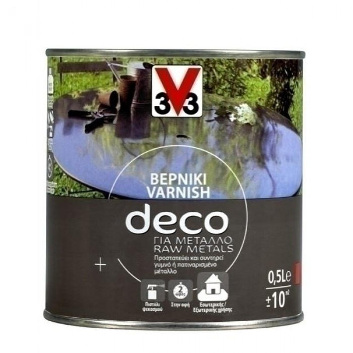 Βερνίκι Μετάλλου Gel Διαλύτου Άχρωμο Σατινέ DECO V33 σε 0,5Lt