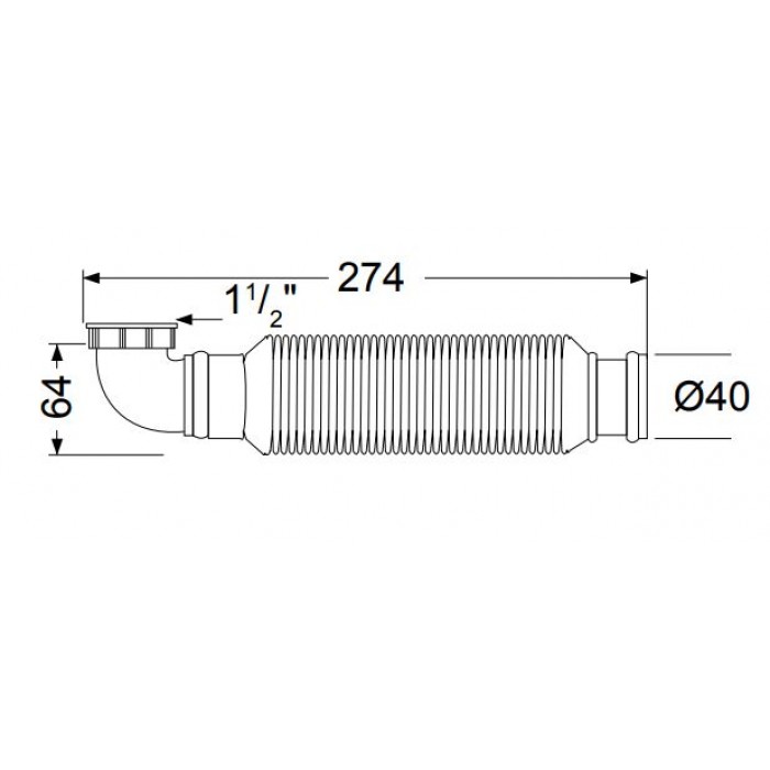 Σιφών Senzo 1 1/2'' Για Νεροχύτη Λευκό Wirquin 31160002