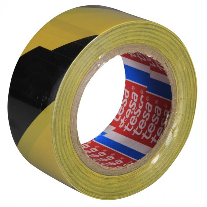 Ταινία Σήμανσης Αυτοκόλλητη Κίτρινη-Μαύρη 50mm x 33m Tesa 60760