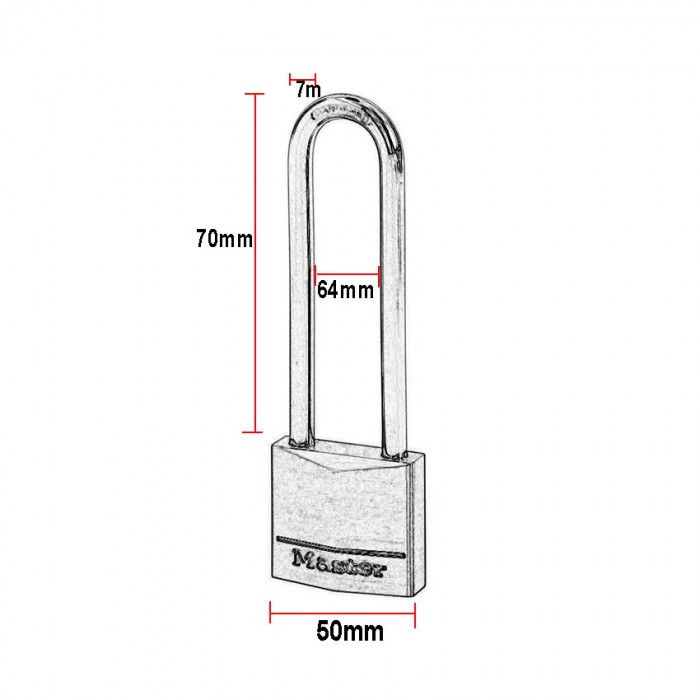 Λουκέτο Standard Μπρούτζινο μακρύλαιμο 50mm Πλάτος και 70mm λαιμό Master Lock 150EURDLJ 150640112