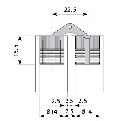 Μεντεσές Χωνευτός Βαρελάκι Χρυσό Ματ ø14
