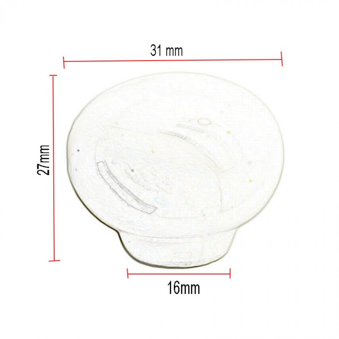 Πόμολα επίπλων 3015 Λευκό-μαύρο  31x27mm 