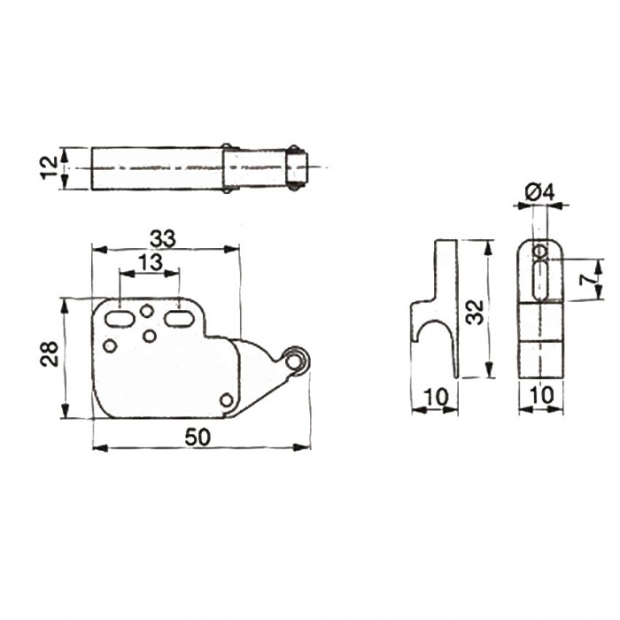 Σουστάκι πατητό mini latch για εύκολο άνοιγμα και κλείσιμο πόρτας επίπλου σε ΛΕΥΚΟ