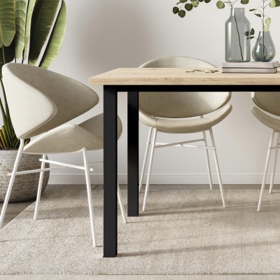 Δομή για την δημιουργία τραπεζιού που αποτελείται από τετράγωνα πόδια και κορνίζα σε Μαύρο χρώμα με διαστάσεις 115cm X 75cm και ύψος 71cm Emuca 2047214