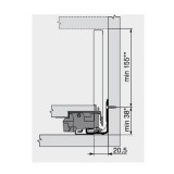 Μεταλλικά Πλαϊνά συρταριού με υποδοχή για γυαλί BLUM LEGRABOX -C- με ύψος 17.7cm και Βάθος 50cm σε χρώμα Ανθρακί