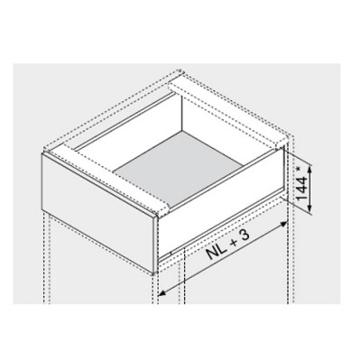 Μεταλλικά Πλαϊνά συρταριού BLUM LEGRABOX -K- με ύψος 14.4cm και Βάθος 50cm σε χρώμα Ανθρακί